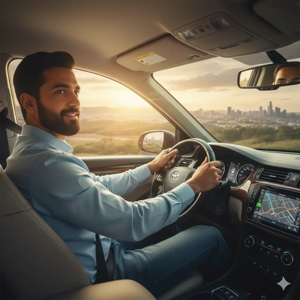 A clean website UI design for an intercity one-way taxi service with a booking form and service features.