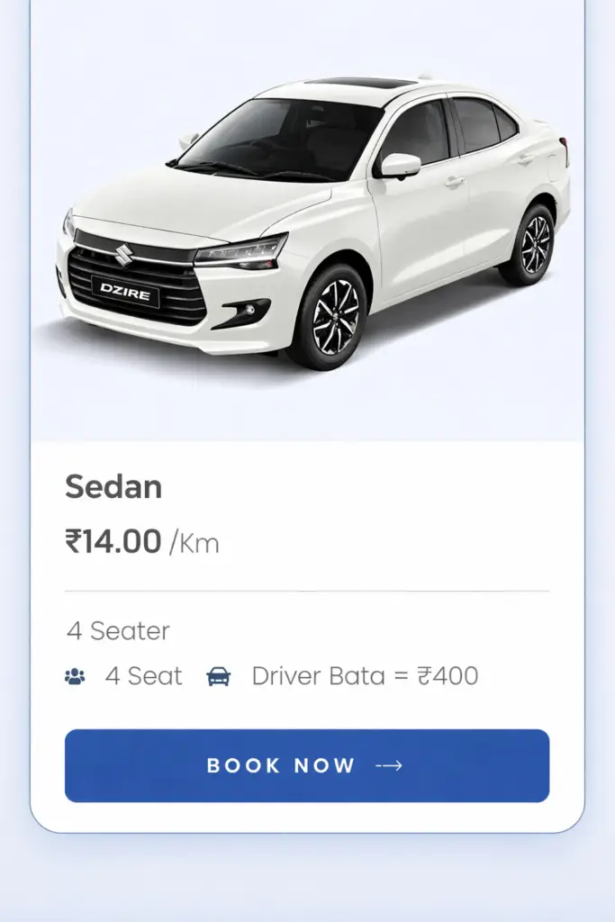 One way taxi sedan cab at Rs.14 per km by ik taxi for outstation drop service